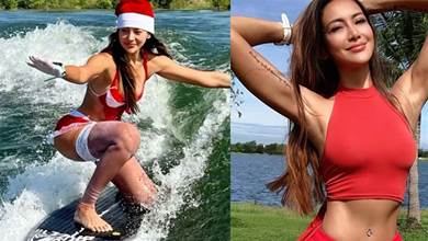 踏著衝浪板的「聖誕女孩」見過嗎？絕美畫面曝光，網友驚豔：這身材怎麼練的？
